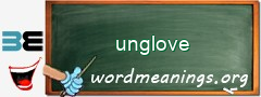 WordMeaning blackboard for unglove
